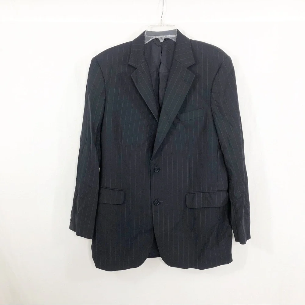 Brooks Brothers 346 Mens Wool Sports Coat Suit Blazer, Size 40 Regular Navy Blue